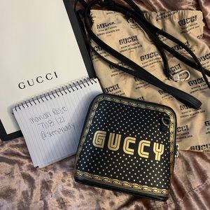 Authentic Black and gold Gucci crossbody mini bag